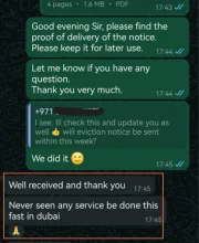 eviction notice dubai review